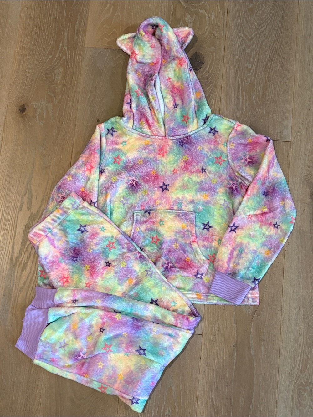 American Girl Kids Plush Tie-Dye Star Hoodie & Jogger Set - Multicolor
